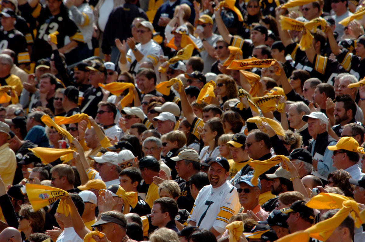 Pittsburgh fans cheering in the stadium.